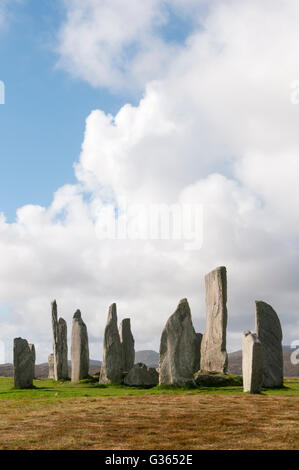 Callanish JE Stone Circle et de l'avenue de l'île de Lewis dans les Hébrides extérieures, en Écosse. Banque D'Images