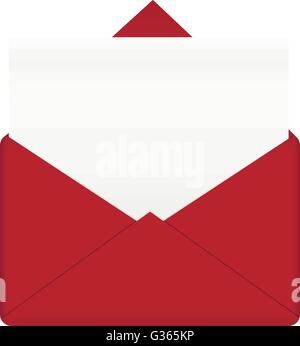 Enveloppe rouge avec du papier vide Illustration de Vecteur