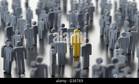 L'homme diffère de la foule Banque D'Images