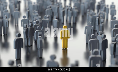 L'homme diffère de la foule Banque D'Images