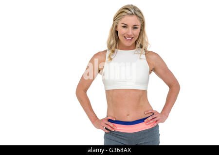 Comité permanent de l'athlète with hand on hip Banque D'Images