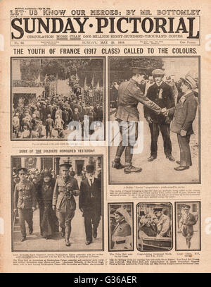 1916 Dimanche Pictoriall recrutement en France Banque D'Images