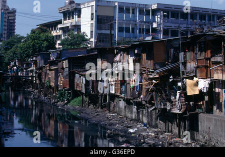 Tondo squatters et bidonville, Manille, Philippines Banque D'Images