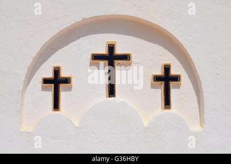 Croix dans l'église d'El Pilar de Mola, Majorque, Îles Baléares, Espagne Banque D'Images