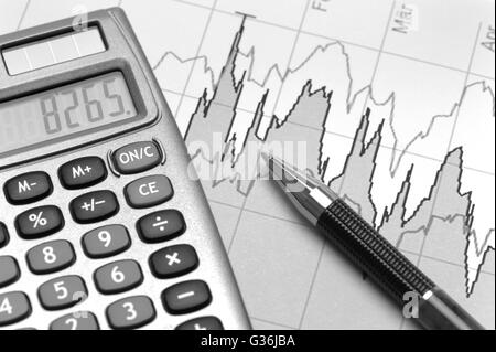 Tableau de calcul de budget financier Banque D'Images