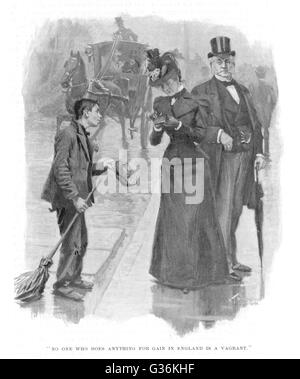 Boy crossing-sweeper dans les rues de Londres Date : 1898 Banque D'Images