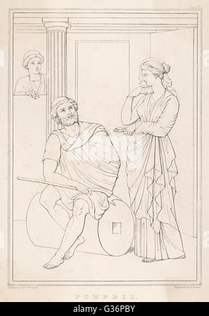 Odysseus revient à sa femme, Penelope Banque D'Images