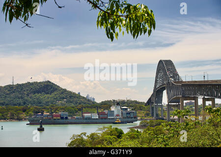 Pont des Amériques, la ville de Panama, République de Panama, Amérique Centrale Banque D'Images