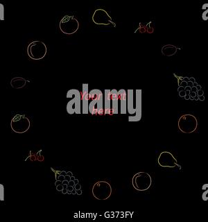 Cadre fait de fruits, vector illustration Illustration de Vecteur
