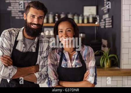 Portrait de deux serveurs Banque D'Images