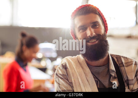 Portrait d'un vendeur hipster Banque D'Images