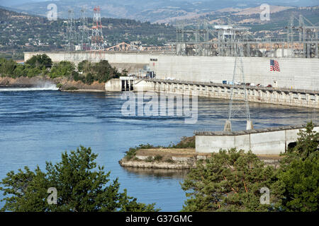 The Dalles Dam, Columbia River Gorge. Banque D'Images