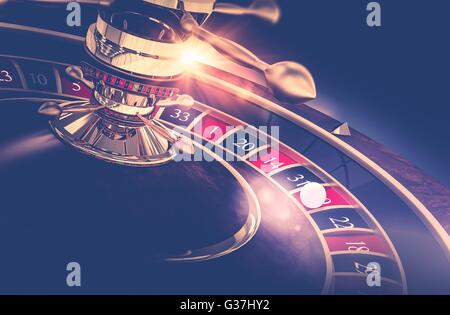 Jeu de roulette de casino. Jeu Casino 3D Render Concept Illustration. La roue de la fortune. Banque D'Images