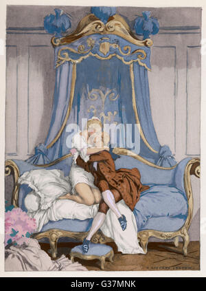 GIOVANNI Giacomo Casanova, Chevalier de Saingalt - avec la jeune comtesse à Venise Date : 1725-1798 Banque D'Images