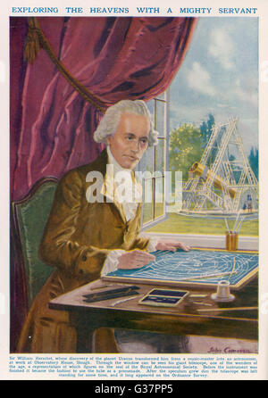 SIR FREDERICK William Herschel, astronome anglo-allemande découvreur de l'Uranus, 1781 Date : 1738 - 1822 Banque D'Images