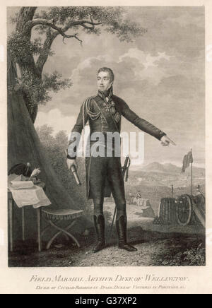 Field Marshall Arthur Wellesley, 1er duc de Wellington, (1769-1852), général et homme d'État britannique, connu comme le duc de fer. Banque D'Images