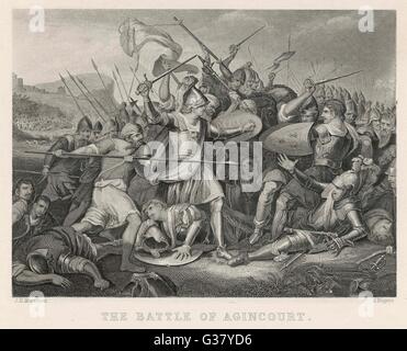 100 ans de guerre, Agincourt. Banque D'Images