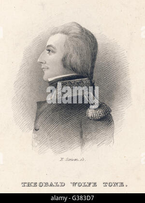 THEOBALD WOLFE TONE Irish Patriot (profil) Date : 1763 - 1798 Banque D'Images