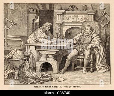 L'astronome allemand Johannes Kepler avec Rudolf II Date : 1571 - 1630 Banque D'Images