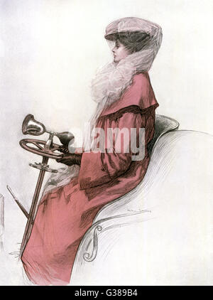 LADY MOTORIST 1905 Banque D'Images