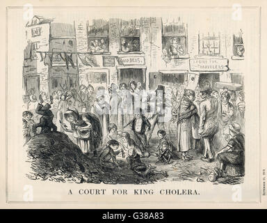"Un tribunal pour le roi le choléra' Date : 1852 Banque D'Images