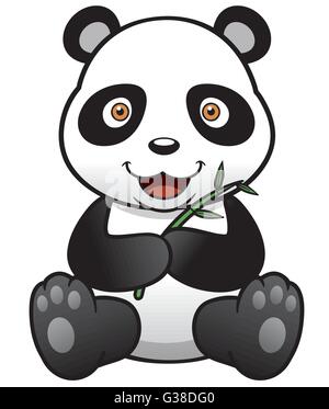 Vector illustration de Panda Cartoon avec bambou Illustration de Vecteur