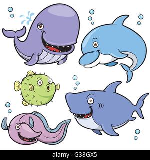 Vector illustration animaux de mer Collection Illustration de Vecteur