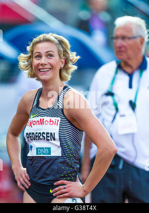 Oslo, Norvège. 09Th Juin, 2016. Diamond League Bislett Games. Sally Pearson, de l'Australie participe à la 100m haies lors de la Diamond League de l'IAAF tenue à Exxon Mobil Bislett Games d'Oslo, Norvège. Credit : Action Plus Sport/Alamy Live News Banque D'Images