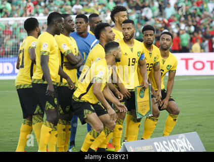 Los Angeles, Californie, USA. 9 juin, 2016. L'équipe de la Jamaïque dans un match de football de la Copa America entre le Mexique et l'ÃŠJamaica du groupe C au Rose Bowl de Pasadena, Californie, 9 juin 2016. Le Mexique a gagné 2-0. Ringo : crédit Chiu/ZUMA/Alamy Fil Live News Banque D'Images