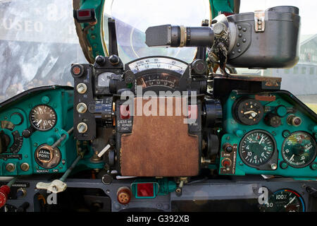 MiG-21bis jet fighter cockpit, Finlande Banque D'Images