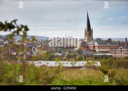 Paroisse de Chesterfield est une église dédiée à Sainte Marie et tous les Saints, situé dans la ville de Chesterfield dans Banque D'Images