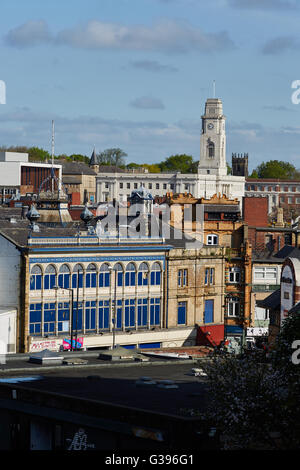 Le centre-ville de Barnsley Barnsley Metropolitan Borough de la ville de Barnsley sur l'horizon d'en haut à en bas il vaut m Banque D'Images