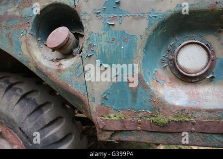 Rusty camion bleu Détail du réservoir de Gaz Banque D'Images