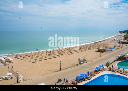 Plage de golden sands resort et l'attraction de l'été, à la mer Noire à Varna, Bulgarie. Banque D'Images