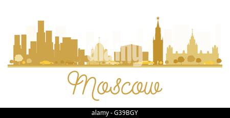 Moscow City skyline silhouette d'or. Vector illustration. Concept simple pour le tourisme présentation, bannière, un placard ou web Illustration de Vecteur