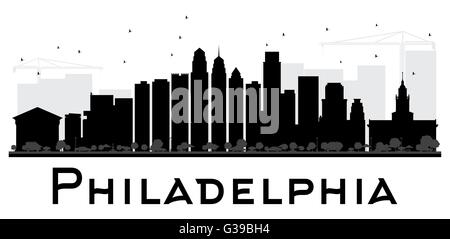 Philadelphia City skyline silhouette noir et blanc. Vector illustration. Concept simple pour le tourisme présentation, bannière, Illustration de Vecteur