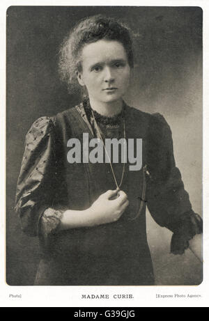 Scientifique polonais, MARIE CURIE. Date : 1867-1934 Banque D'Images