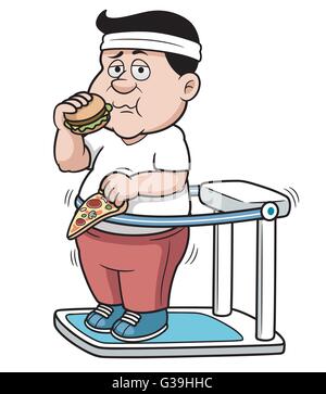 Vector illustration de Fat Man fitness Illustration de Vecteur