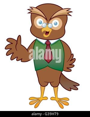 Illustration Vecteur de Cartoon Professeur Owl Illustration de Vecteur