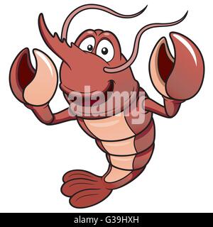 Vector illustration de crevettes Cartoon Illustration de Vecteur