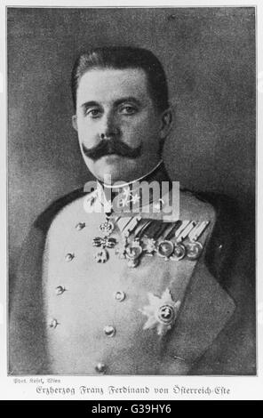 L'Archiduc Franz Ferdinand, héritier de l'empire d'Autriche, fils de l'Archiduc Karl Ludwig, assassiné en 1914 Date : 1863 - 1914 Banque D'Images