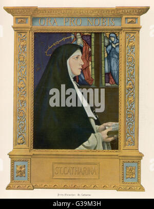 Sainte Catherine de Sienne et visionnaire italien miracle worker Date : 1347 - 1380 Banque D'Images