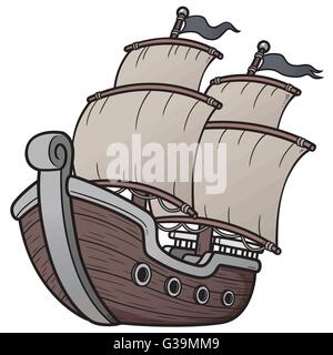 Vector illustration de bateau de pirate Illustration de Vecteur