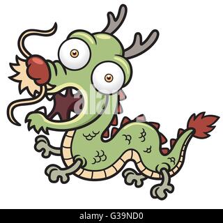 Vector illustration de dragon Dessin Animé Illustration de Vecteur