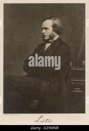 JOSEPH LISTER, chirurgien anglais scientifique médicale et fondateur de chirurgie antiseptique Date : 1827 - 1912 Banque D'Images