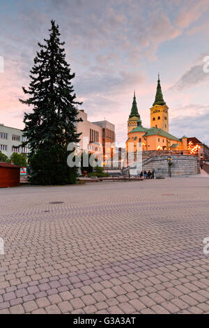 Place principale de la ville de Zilina en Slovaquie centrale. Banque D'Images