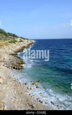 Impression de Levanzo (île),Cala Fredda, Îles Égades, Italie, Europe Banque D'Images