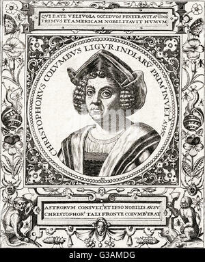 Christophe Colomb (1446-1506) - Italien explorer, Navigator et colonisateur. Date : 1446-1506 Banque D'Images