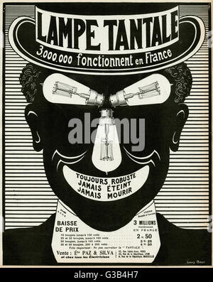 Publicité pour lampes Tantalus 1910 Banque D'Images