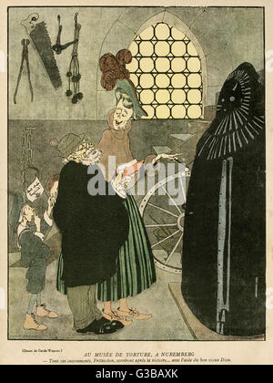 Caricature, au Musée de la torture de Nuremberg, WW1 Banque D'Images